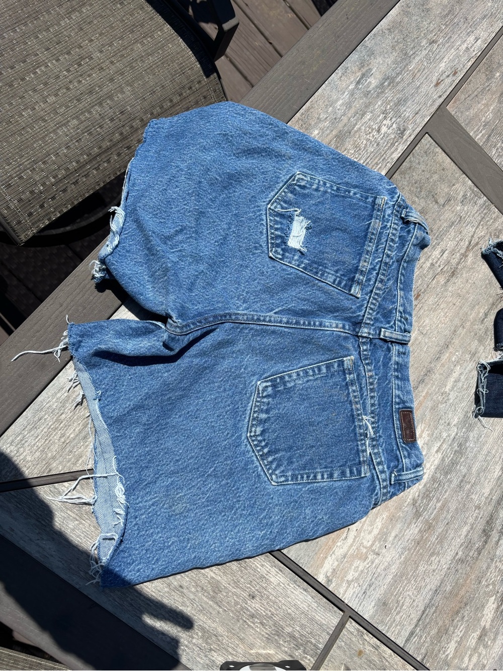 Riders by Lee Men's Relaxed Blue Denim Cutoff Shorts
